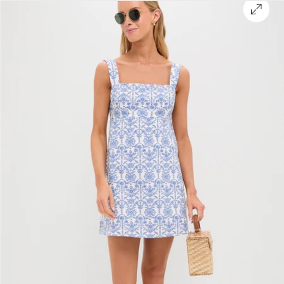 Tuckernuck Hyacinth House Blue and White Floral Women's Mini Dress /  M NWT - Picture 2 of 6